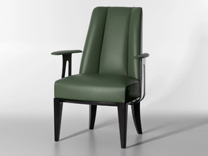 MAUA - Leather chair with armrests _ Lorenzo Tondelli